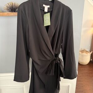 H&M Classic Black Wrap Robe
